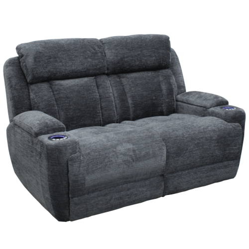Casual Power Reclining Loveseat with Power Headrests