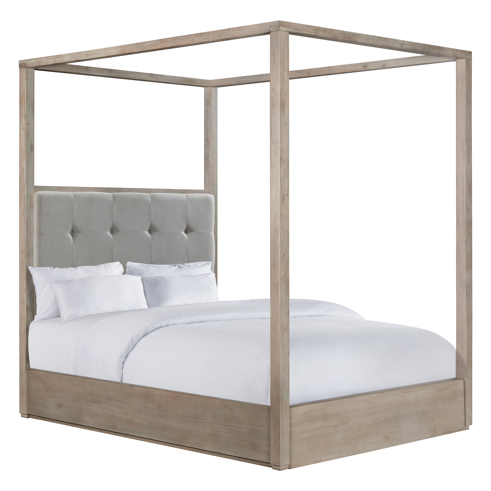 Elements Arcadia B-3430-5-QCB Transitional Queen Canopy Bed With Tufted ...