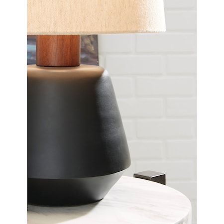 Ancel Black/Brown Metal Table Lamp