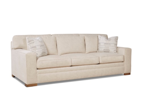 Contemporary 102" Sofa with Double Pillow Back