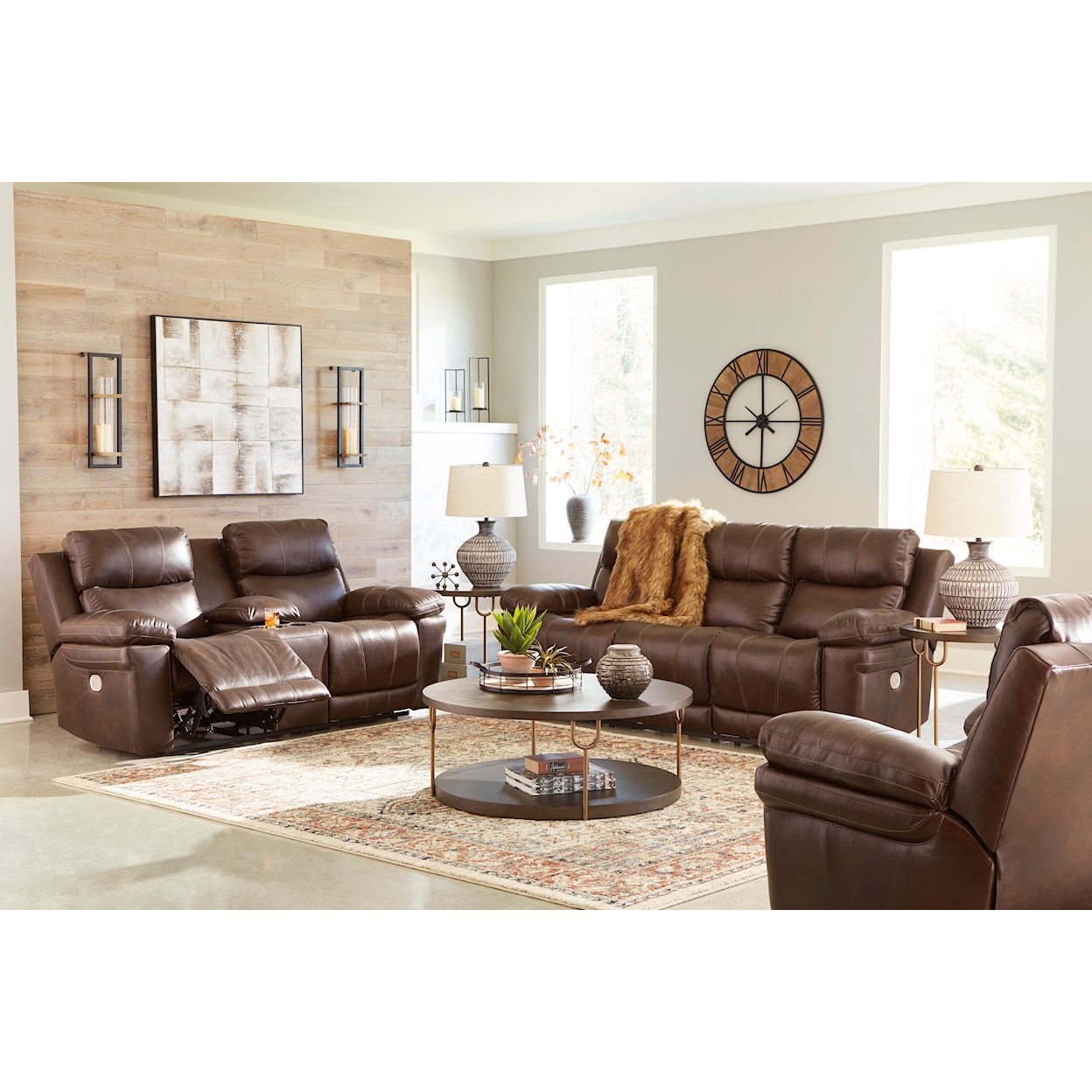 Signature Design by Ashley Edmar Power Reclining Loveseat with Console
