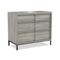 Contemporary 3-Drawer Chest with Metal Base