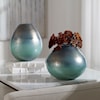 Uttermost Rian Rian Aqua Bronze Vases S/2