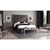 Diamond Sofa Furniture Park Ave Queen Tufted Bed with Vintage Wing