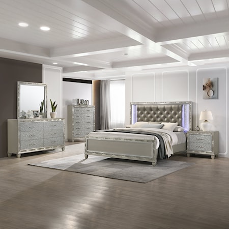 Glam 5-Piece Cal. King Bedroom Set