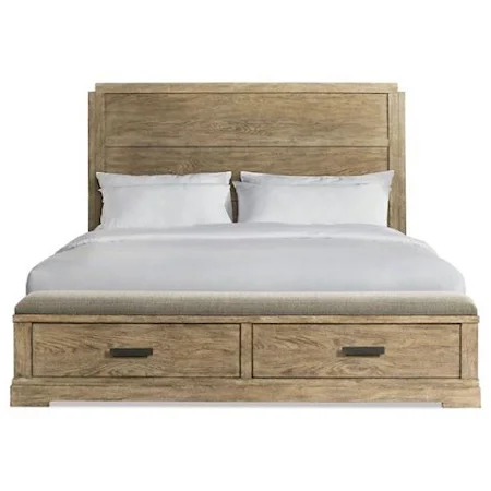 Rustic Queen Panel Bed with Storage