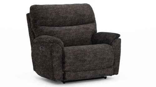 Casual Power Recliner and a Half with Pillow Arms