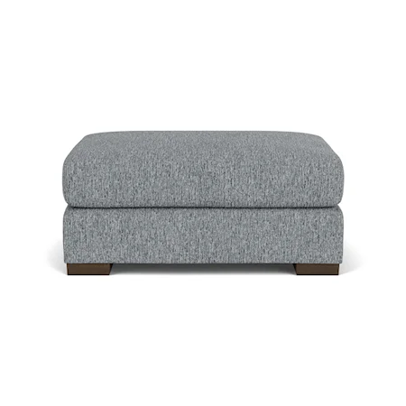 Transitional Rectangular Cocktail Ottoman with Low Legs
