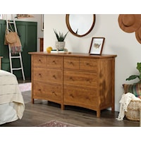Farmhouse Six-Drawer Dresser with Easy-Glide Drawers