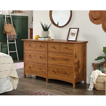 Farmhouse Six-Drawer Dresser with Easy-Glide Drawers