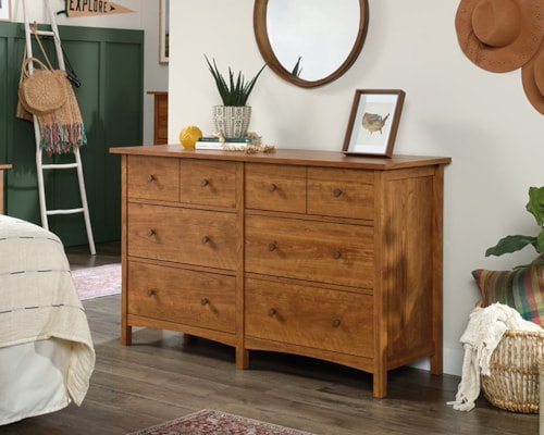 Farmhouse Six-Drawer Dresser with Easy-Glide Drawers