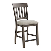 Farmhouse Counter Height Bar Stool with Slat Back