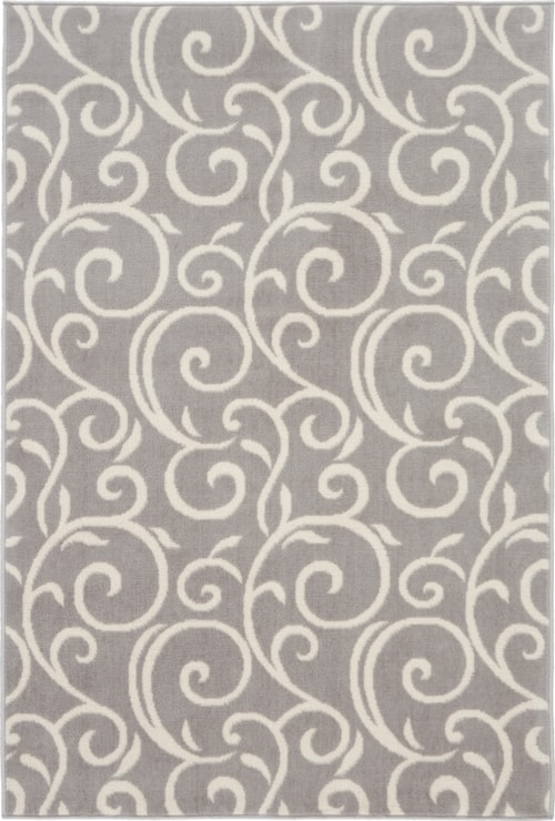 3'9" x 5'9" Grey Rectangle Rug