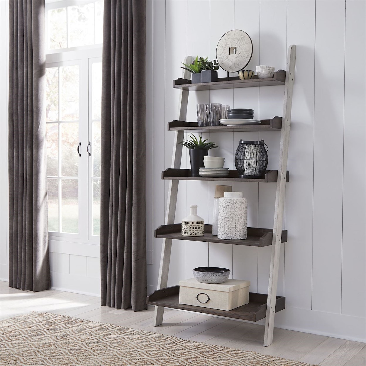 Liberty Furniture Farmhouse Leaning Bookcase