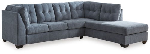Contemporary 2-Piece Sleeper Sectional with Chaise