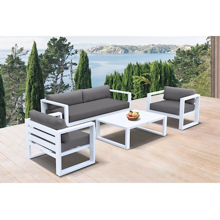 Outdoor 4-Piece Set in White Finish
