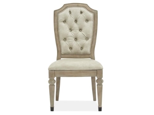 Transitional Upholstered Dining Side Chair with Button Tufting