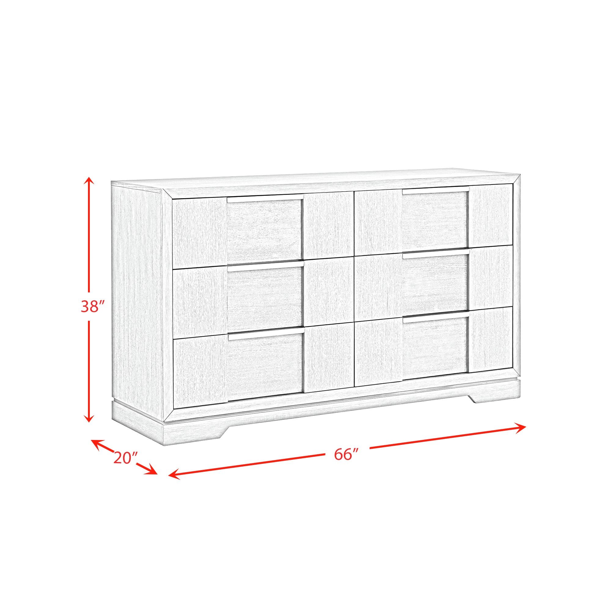 Elements International Kelis 6-Drawer Dresser