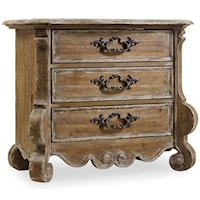 Traditional 3-Drawer Nightstand with Power Outlet and USB Port