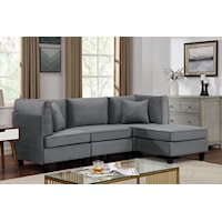 Contemporary 4-Piece Sectional with Ottoman