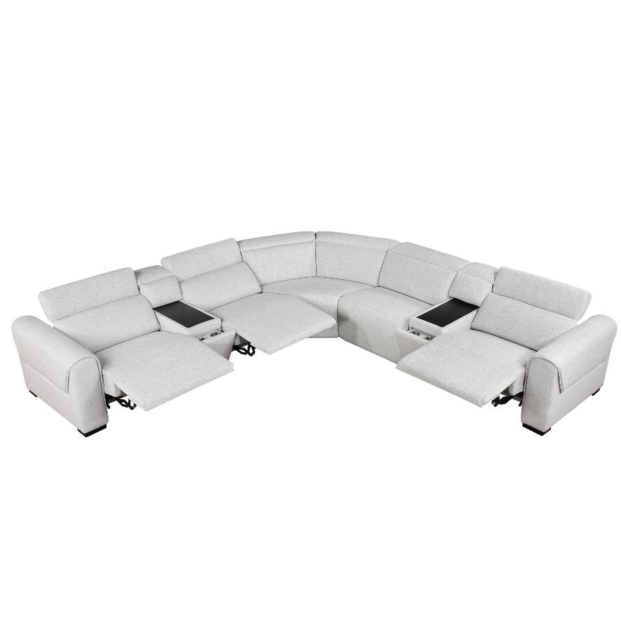 Homelegance McPherson 7-Piece Power Reclining Sectional Sofa