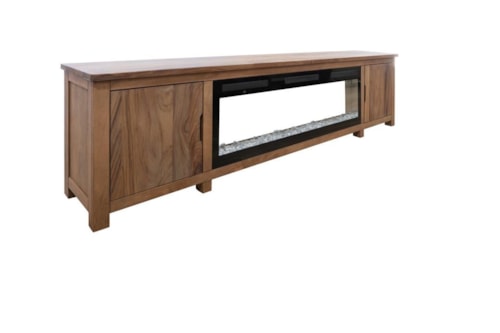 Transitional Fireplace Console with Magnetic Door Catches