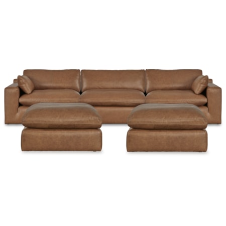 Sectional And 2 Ottomans