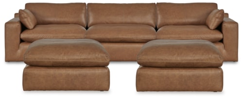 3-Piece Sectional And 2 Ottomans