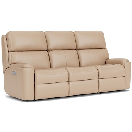 Casual Power Reclining Sofa with Power Headrest