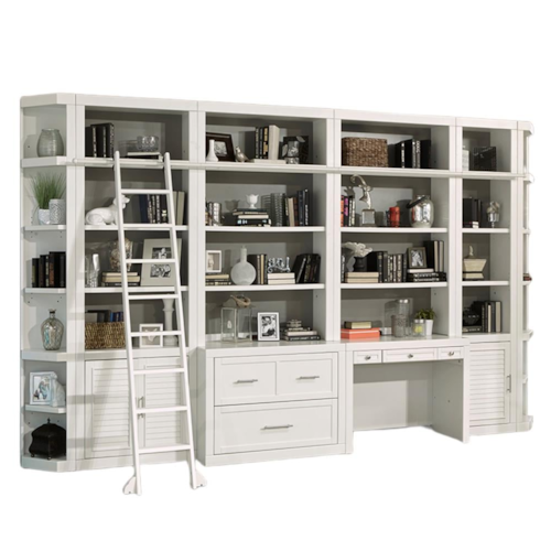 Cottage 9-Piece Library Wall with Ladder