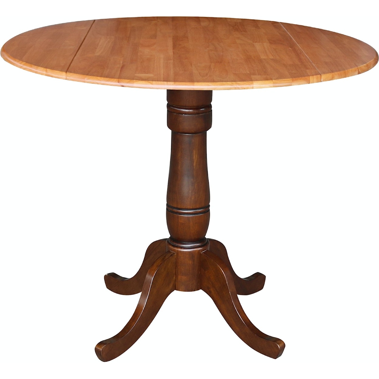 John Thomas Dining Essentials Pedestal Table in Cinnamon / Espresso