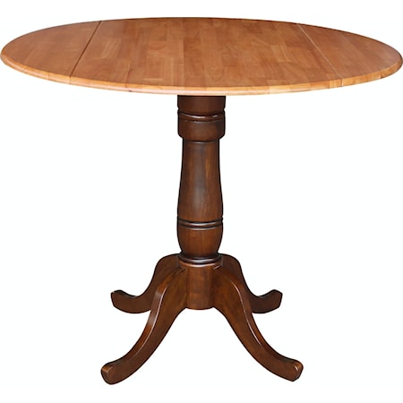 Pedestal Table in Cinnamon / Espresso