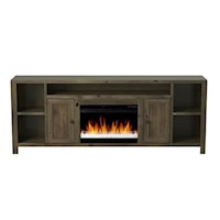 Rustic 84" Super Fireplace with 2 Doors and 5 Shelves