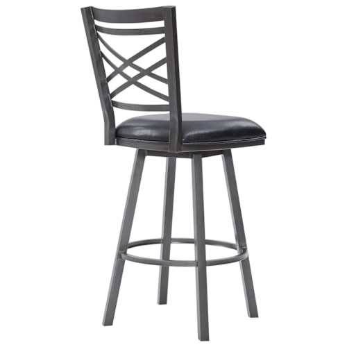 Transitional 26" Counter Height Barstool with Upholstered Seat