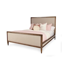 Traditional King Upholstered Panel Bed