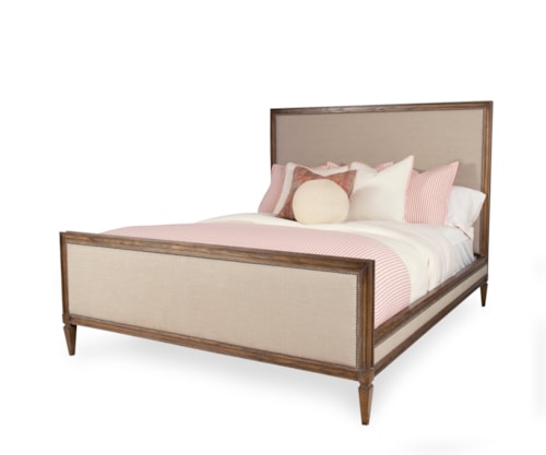 Traditional King Upholstered Panel Bed