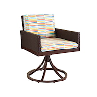 Outdoor Wicker Swivel Rocker Dining Chair