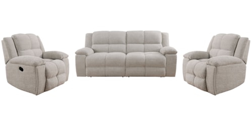 Casual Manual Reclining Sofa and Dual Recliners Set