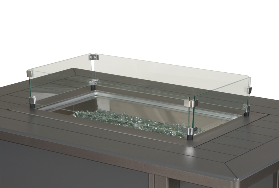 32" x 16" Rect. Tempered Glass Wind Guard