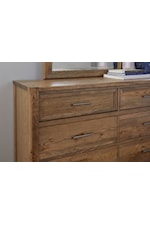 Vaughan Bassett Crafted Oak - Natural Oak Rustic King Poster Bed with Low-Profile Footboard