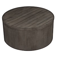 Contemporary Round Drum Cocktail Table with Casters
