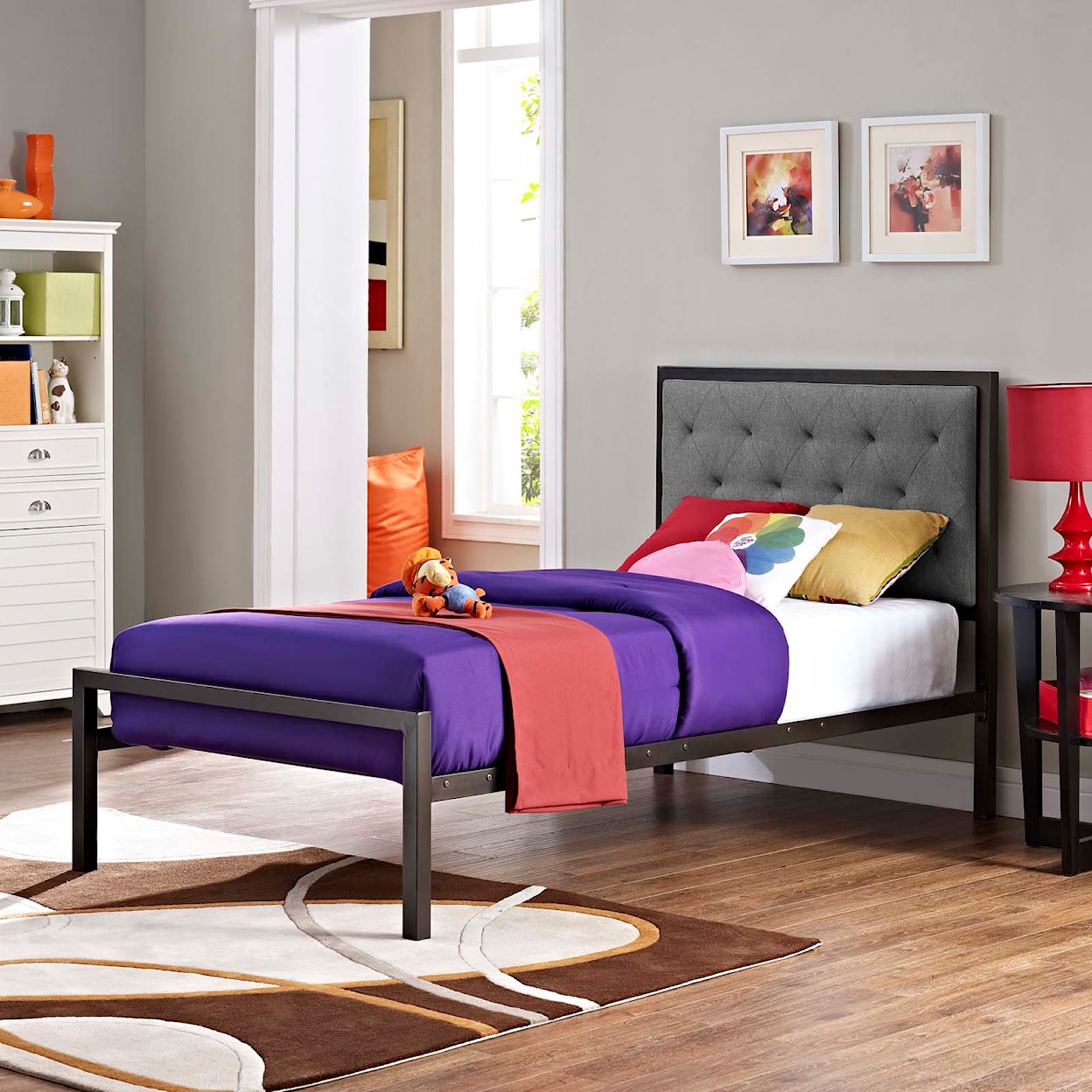 Modway Mia Upholstered Twin Platform Bed