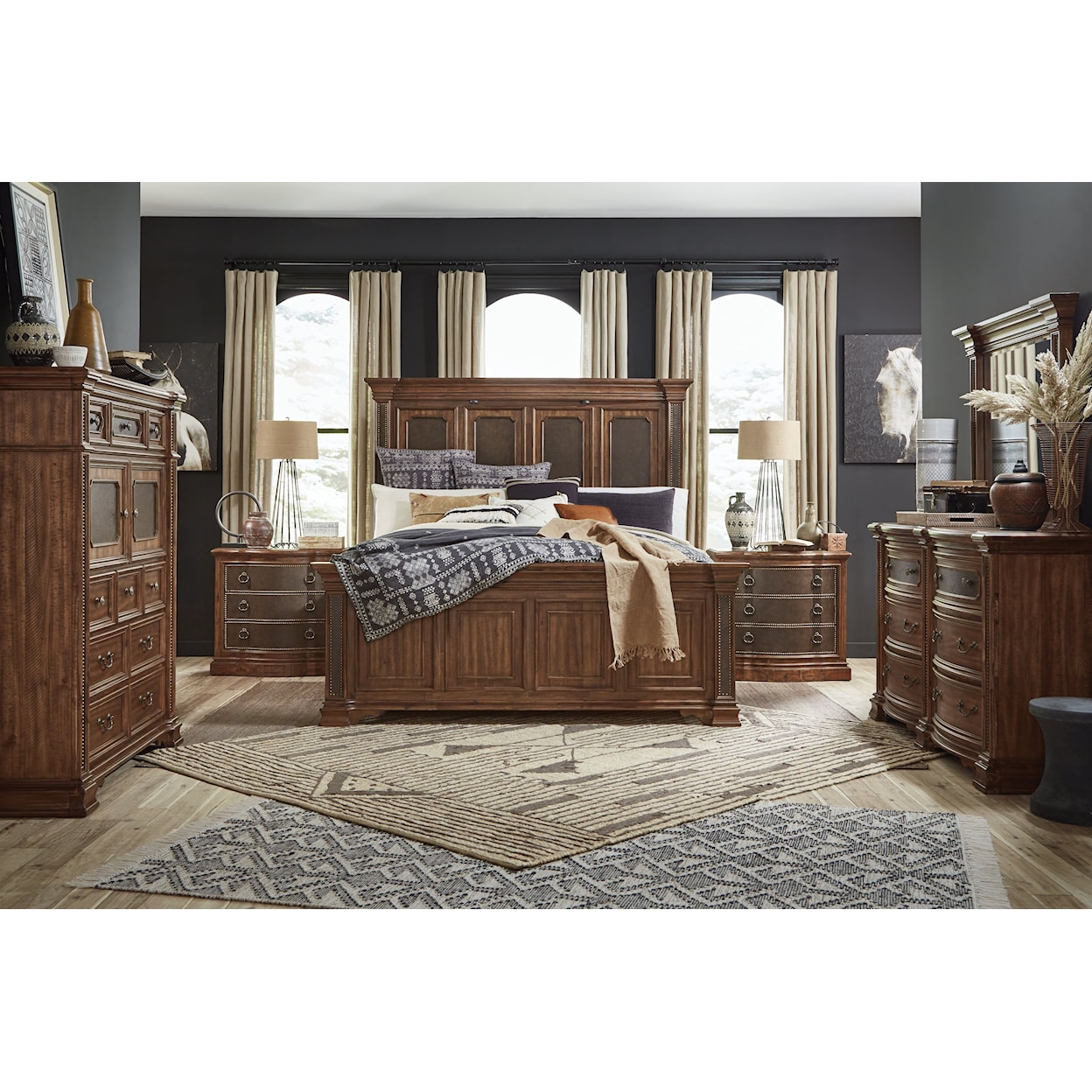 Magnussen Home Lariat Bedroom Queen Panel Bed