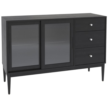 Three-Drawer Buffet w/Fluted Glass Doors