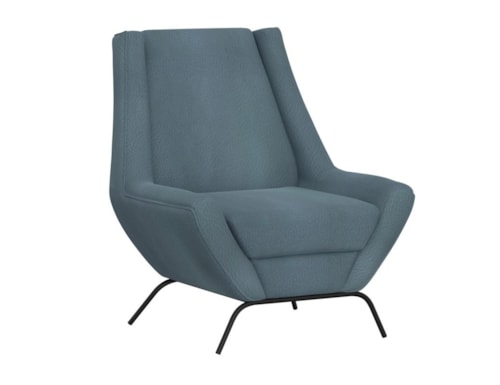 Contemporary Upholstered Accent Chair with Metal Base
