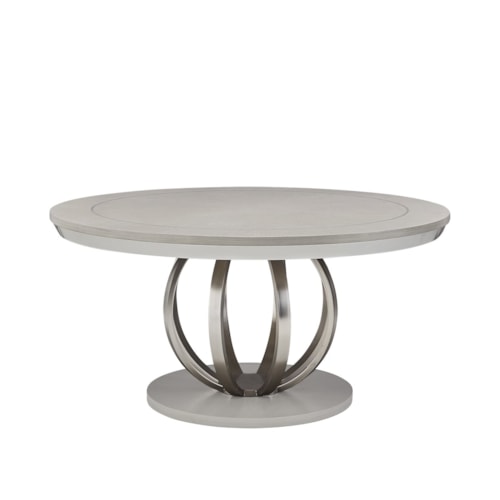 Contemporary Round Dining Table with Single Pedestal Base