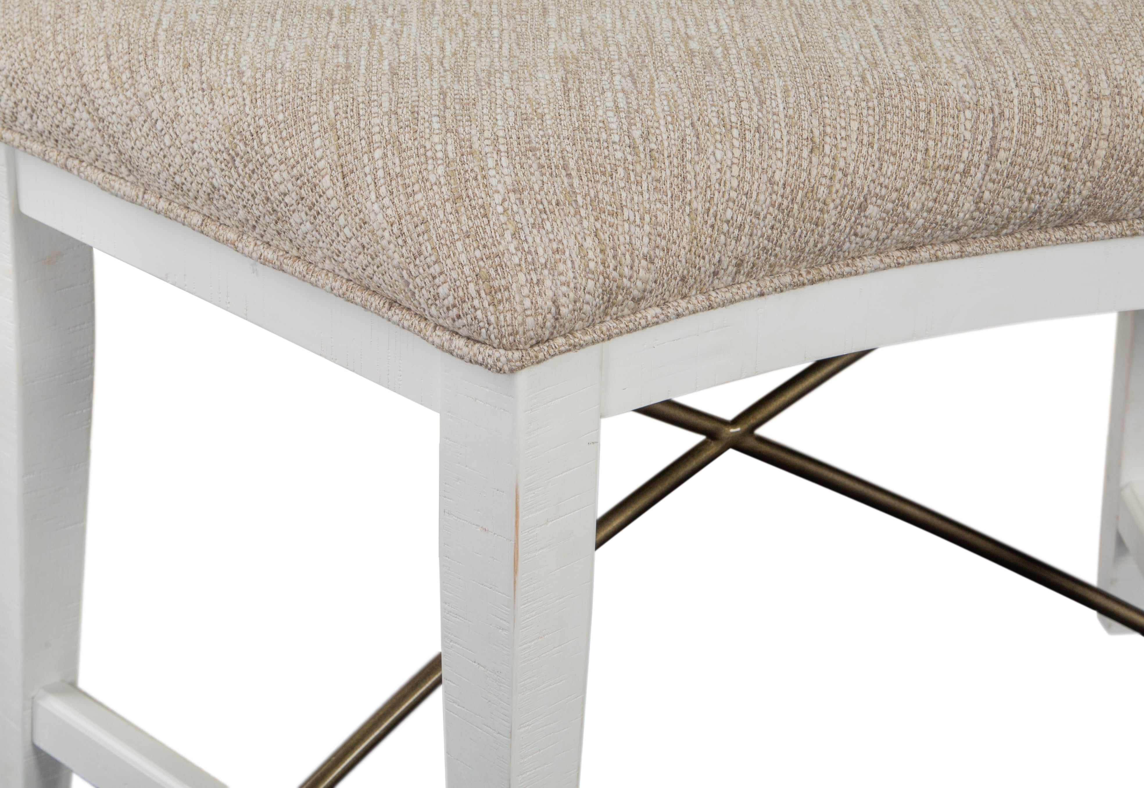 Curved Bench with Upholstered Seat