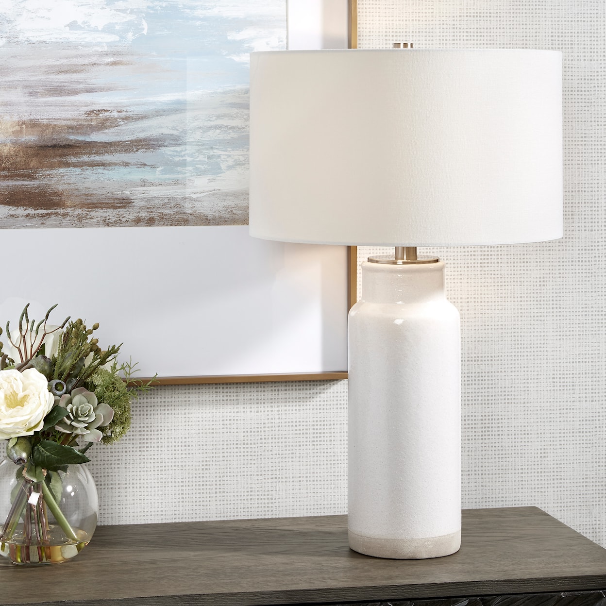 Uttermost Albany Albany White Farmhouse Table Lamp