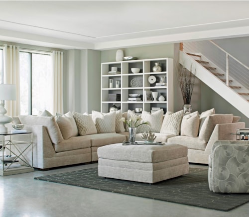 Five Piece Armless Sectional Sofa