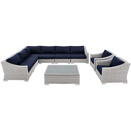 Outdoor 9-Piece Sectional Sofa Set